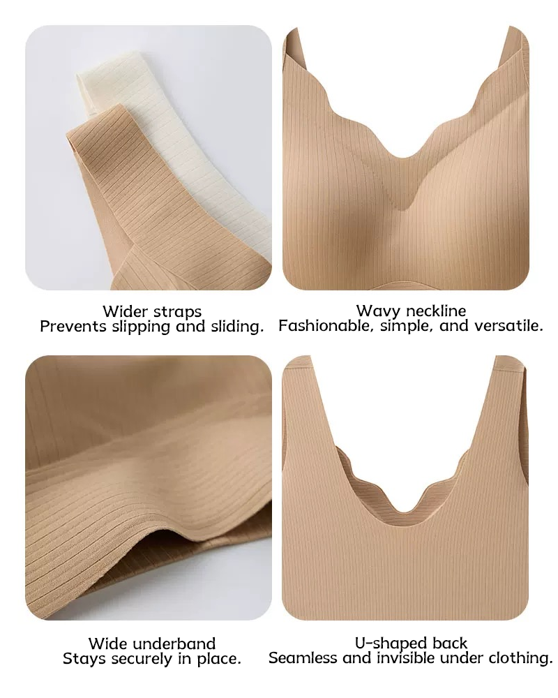 Women's V-neck wireless comfortable and breathable vest bra