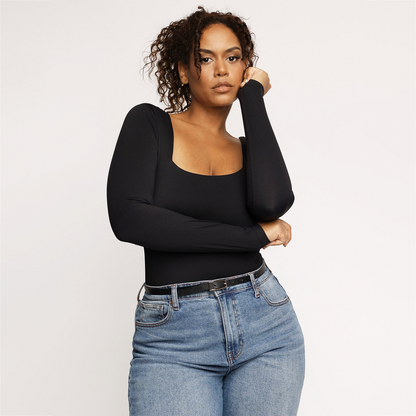 Shapewear Contour Long Sleeve Square Neck Bodysuit