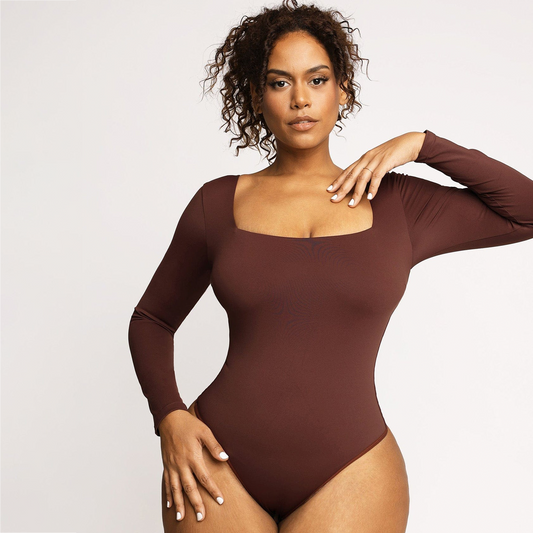 Shapewear Contour Long Sleeve Square Neck Bodysuit