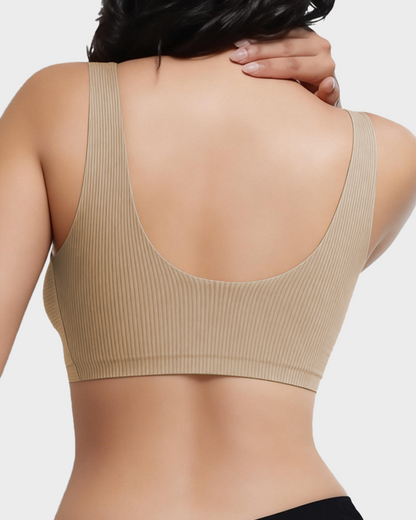 Women's V-neck wireless comfortable and breathable vest bra