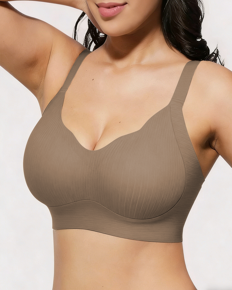 Women's V-neck wireless comfortable and breathable vest bra