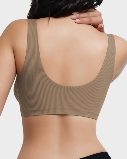 Women's V-neck wireless comfortable and breathable vest bra