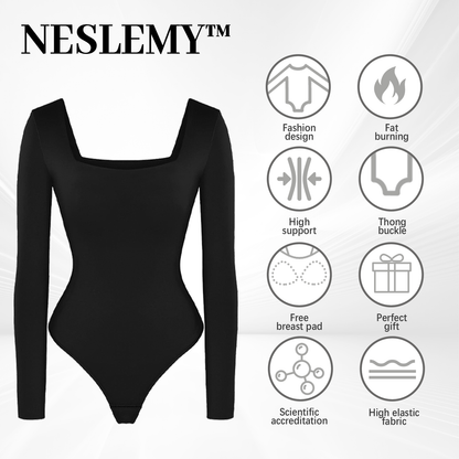 Shapewear Contour Long Sleeve Square Neck Bodysuit
