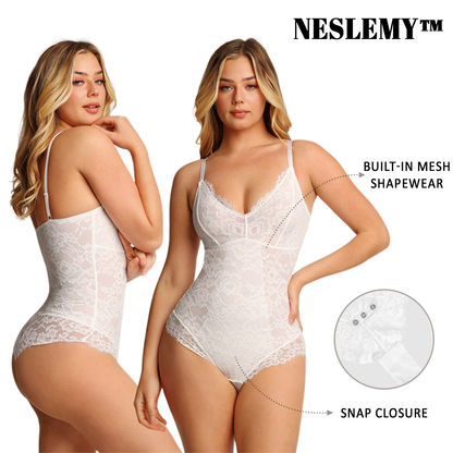Shapewear Firm Control Smoothing Full Lace Thong Bodysuit