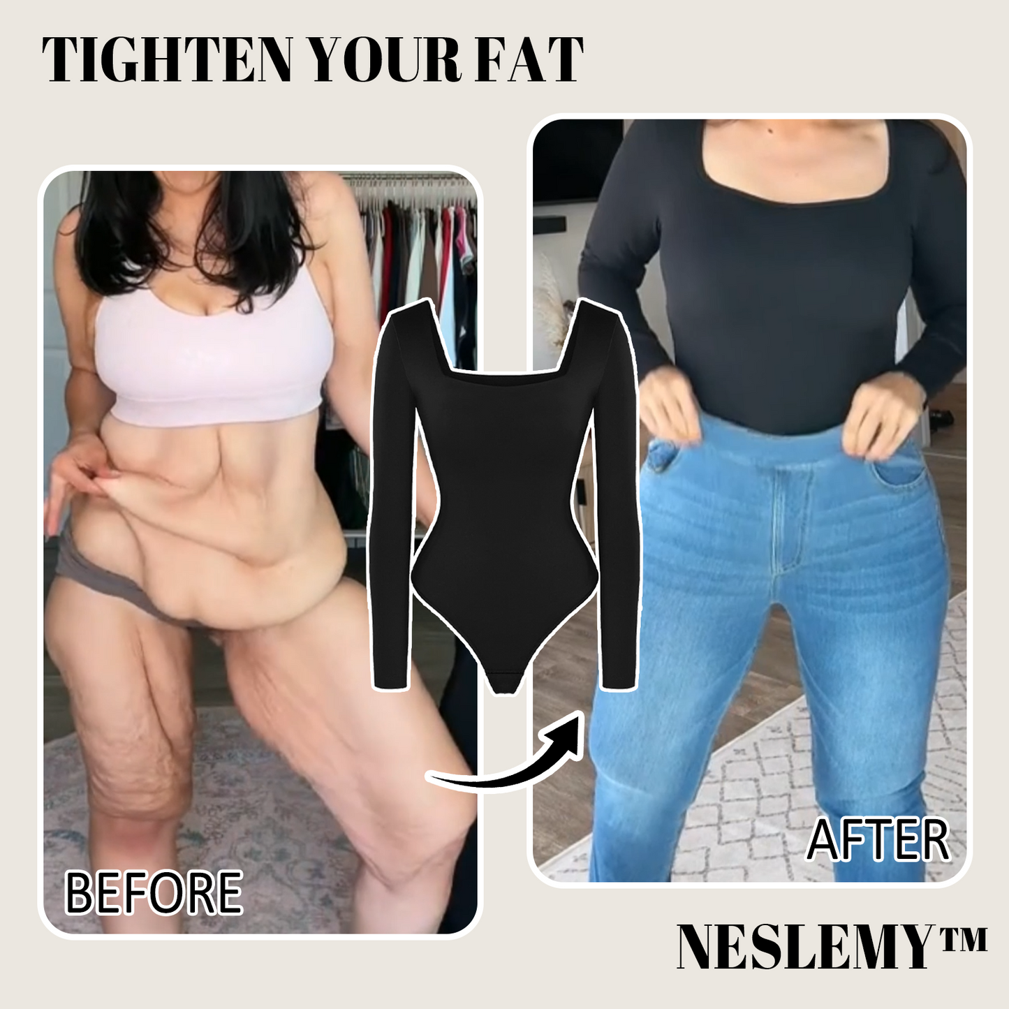 Shapewear Contour Long Sleeve Square Neck Bodysuit